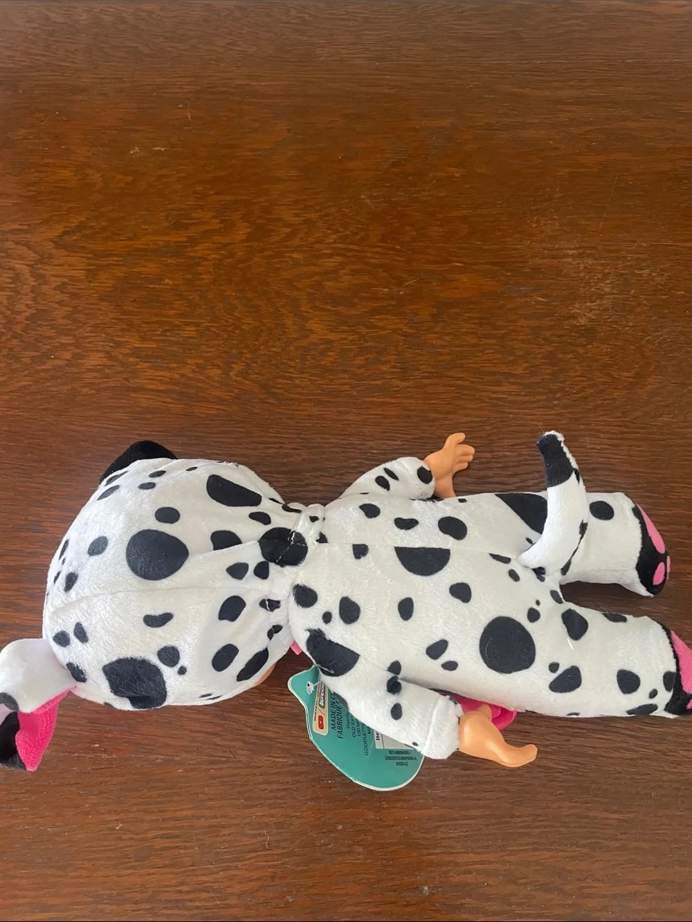 Tiny Cuddles Dalmatian Plush Doll - Pink & White like new